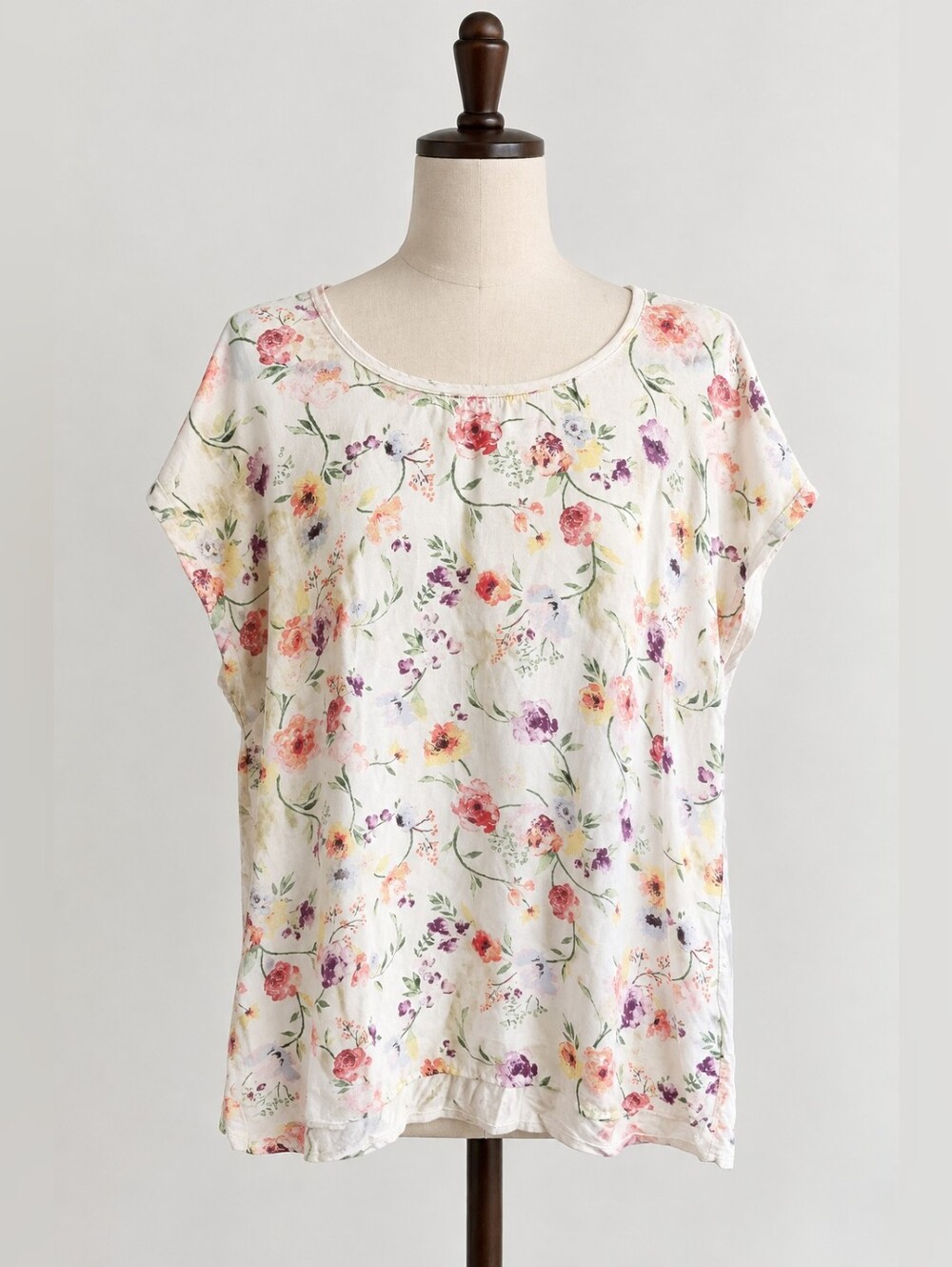 Reitmans Floral Print Short Sleeve Top – Size XXL
